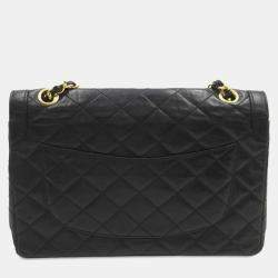 Chanel Black Lambskin Leather Limited Edition Medium Classic Double Flap Bag