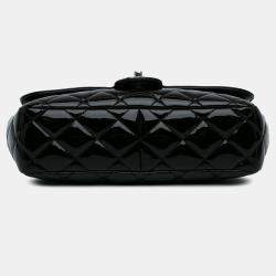 Chanel Black Patent Leather Medium Coco Shine Flap Bag