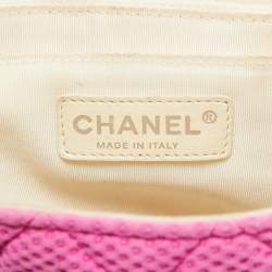 Chanel Pink Quilted Jersey Jumbo Classic Single Flap Bag