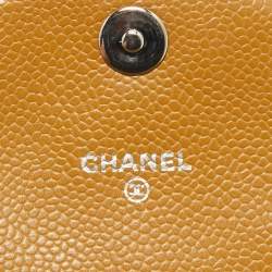 Chanel Tan Caviar Leather Half Moon Wallet On Chain