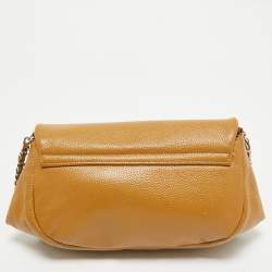 Chanel Tan Caviar Leather Half Moon Wallet On Chain
