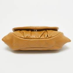 Chanel Tan Caviar Leather Half Moon Wallet On Chain