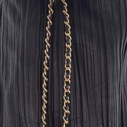 Chanel Black Shimmer Leather Coco Pleats Sling Backpack 