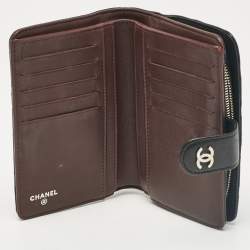 Chanel Black Quilted Leather CC French Wallet