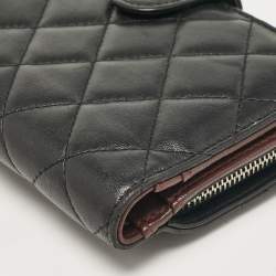 Chanel Black Quilted Leather CC French Wallet