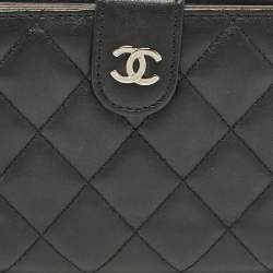 Chanel Black Quilted Leather CC French Wallet