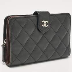 Chanel Black Quilted Leather CC French Wallet