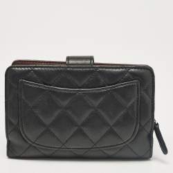 Chanel Black Quilted Leather CC French Wallet