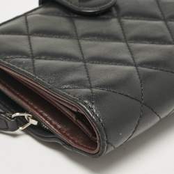 Chanel Black Quilted Leather CC French Wallet
