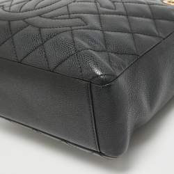 Chanel Black Quilted Caviar Leather Petite Shopper Tote