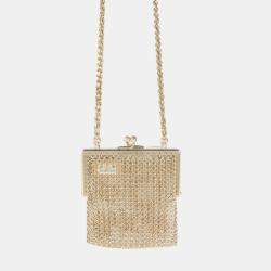 Chanel Gold Metal Chain Embellished Mini Frame Pouch