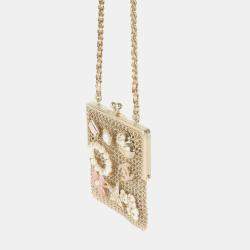 Chanel Gold Metal Chain Embellished Mini Frame Pouch