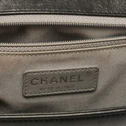 Pre Owned Chanel Black Quilted Leather New Medium Boy Bag