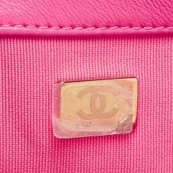 Pre Owned Chanel Pink Quilted Leather Small 19 Flap Bag