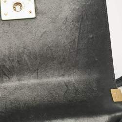 Pre Owned Chanel Black Quilted Leather Medium Boy Flap Bag