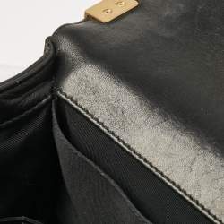 Pre Owned Chanel Black Quilted Leather Medium Boy Flap Bag