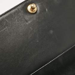 Pre Owned Chanel Black Quilted Leather Medium Boy Flap Bag