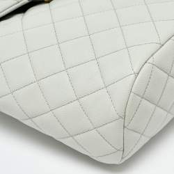 Chanel Pale Green Quilted Caviar Leather CC Classic Backpack