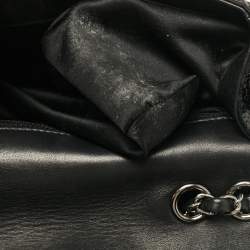 Pre Owned حقيبة شانيل كلاسيك جلد أسود مبطن صغيرة بقلاب مزدوج