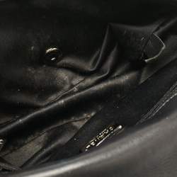 Pre Owned حقيبة شانيل كلاسيك جلد أسود مبطن صغيرة بقلاب مزدوج