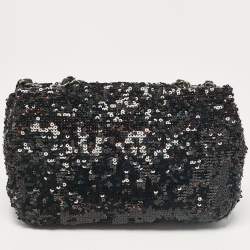 Pre Owned حقيبة شانيل كلاسيك جلد أسود مبطن صغيرة بقلاب مزدوج