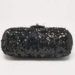 Pre Owned حقيبة شانيل كلاسيك جلد أسود مبطن صغيرة بقلاب مزدوج