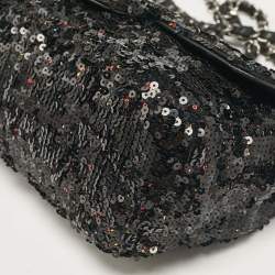 Pre Owned حقيبة شانيل كلاسيك جلد أسود مبطن صغيرة بقلاب مزدوج