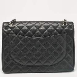 Chanel Black Caviar Leather Maxi Classic Double Flap Bag