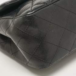 Pre Owned Chanel Black Quilted Leather Mini Classic Flap Bag