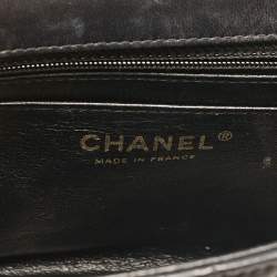 Pre Owned Chanel Black Quilted Leather Mini Classic Flap Bag