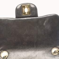 Pre Owned Chanel Black Quilted Leather Mini Classic Flap Bag