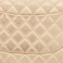 Chanel Beige Quilted Leather Jumbo Classic Double Flap Bag