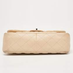 Chanel Beige Quilted Leather Jumbo Classic Double Flap Bag