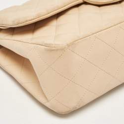 Chanel Beige Quilted Leather Jumbo Classic Double Flap Bag