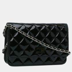 Chanel Quilted Patent Reissue 2.55 Wallet on Chain