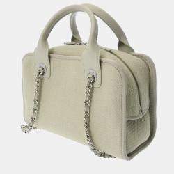 Chanel Grey Canvas Deauville Bowling Bag