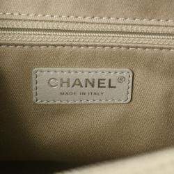 Chanel Grey Canvas Deauville Bowling Bag
