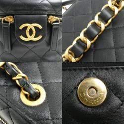 Pre Owned Chanel Black Matelasse Small Vanity Chain Shoulder Bag