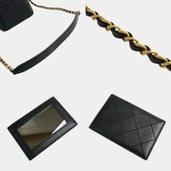 Pre Owned Chanel Black Matelasse Small Vanity Chain Shoulder Bag
