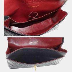 Pre Owned Chanel Black Gold Leather Coco Mark Turn Lock Matelasse Chain Shoulder Bag