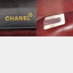Pre Owned Chanel Black Gold Lambskin Shoulder Bag