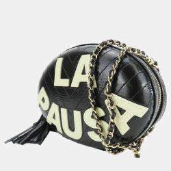 Pre Owned Chanel Black Leather La Pausa V Stitch 26 Chain Shoulder Bag