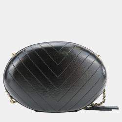 Pre Owned Chanel Black Leather La Pausa V Stitch 26 Chain Shoulder Bag