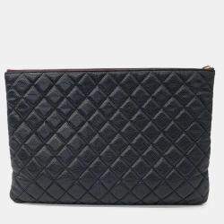 Pre Owned Chanel Caviar Large Clutch