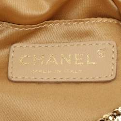Pre Owned Chanel Gold Quilted Sequins Half Moon Clutch