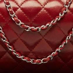 Chanel Red Quilted Leather Chain Around Clutch Bag