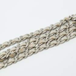 مملوكة مسبقًا Chanel Silver Lizard Phone Holder Chain Clutch