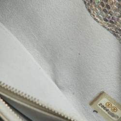 مملوكة مسبقًا Chanel Silver Lizard Phone Holder Chain Clutch
