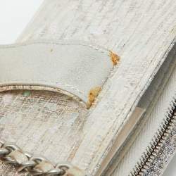 مملوكة مسبقًا Chanel Silver Lizard Phone Holder Chain Clutch