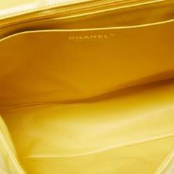 Chanel Yellow Quilted Leather Maxi Classic Single Flap Bag